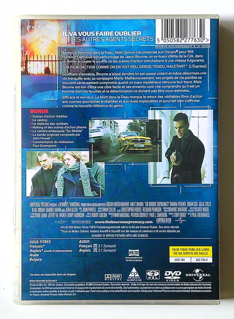Dvd La Mort dans la peau Matt Damon Jason Bourne