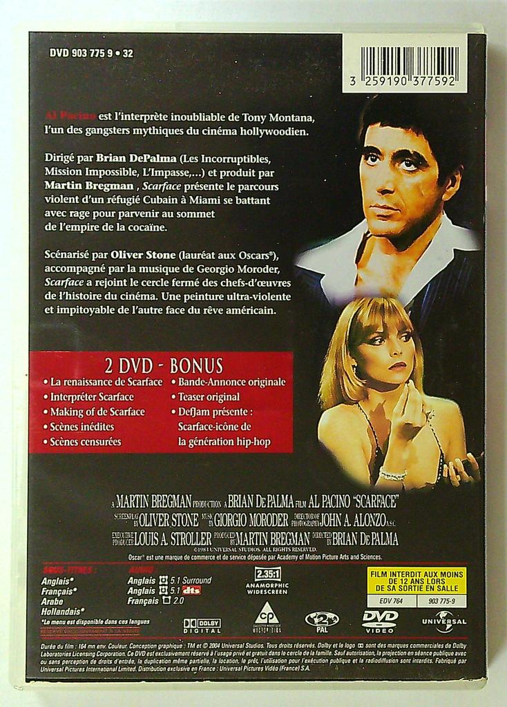 Dvd Scarface Edition Spéciale 2 Dvd Al Pacino