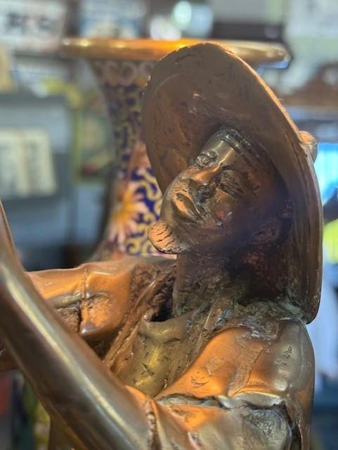 Statue – Bronze – Sculptures Et Figurines – Musicien Au Tambour
