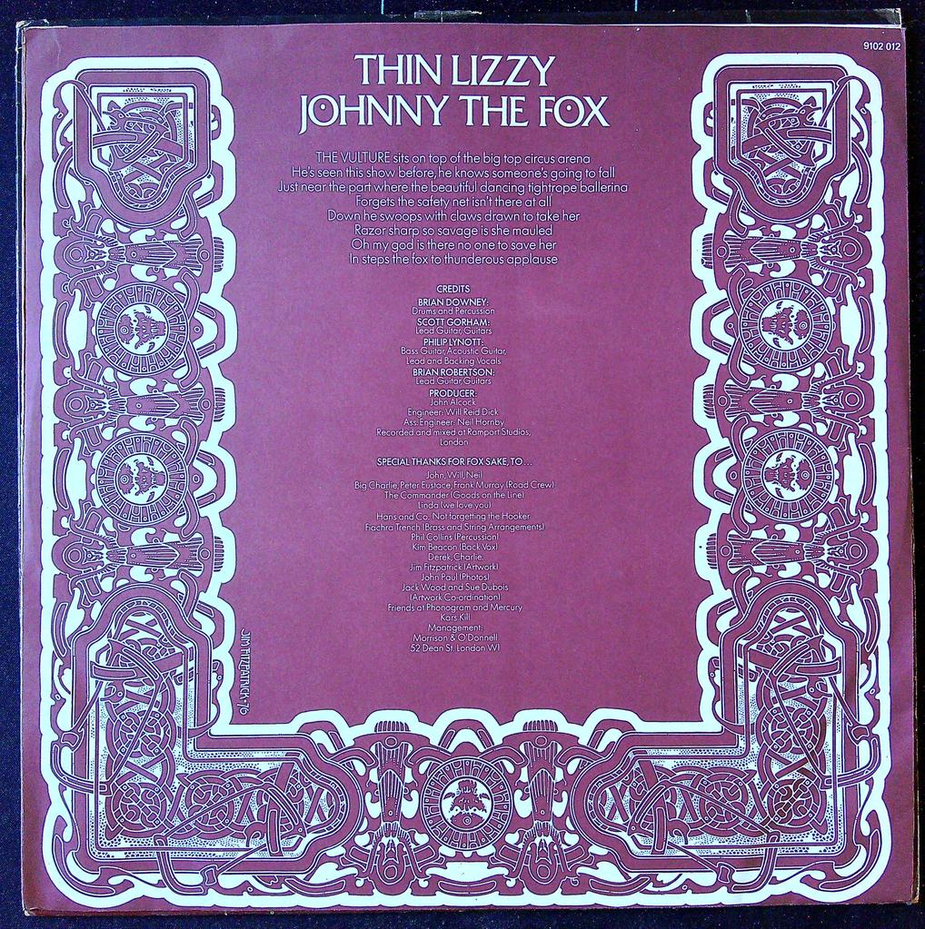 Disque vinyle album Thin Lizzy Johnny The Fox