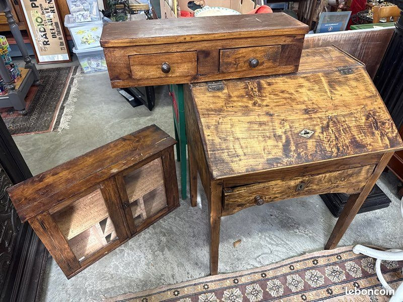 Secrétaire en bois – Style rustique – Mobilier – Bureau à abattant