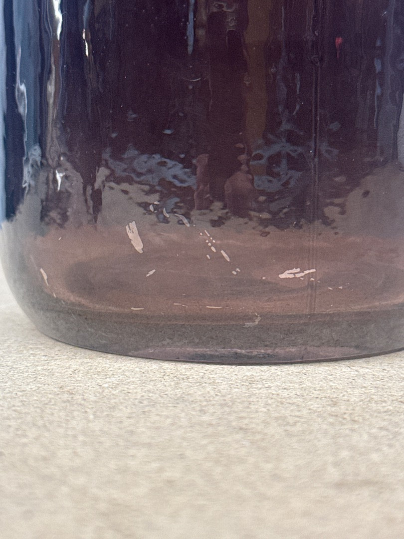 Vase En Verre Marron Vintage