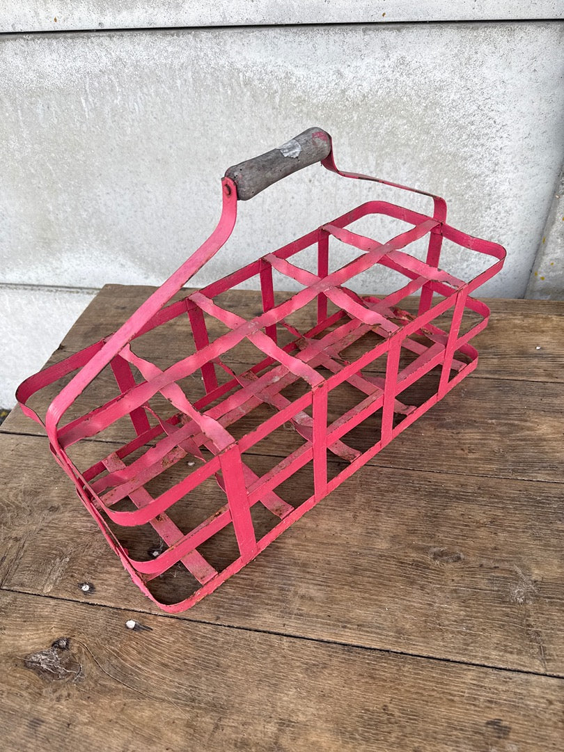 Porte-bouteilles – Vintage – Panier – Métal rose