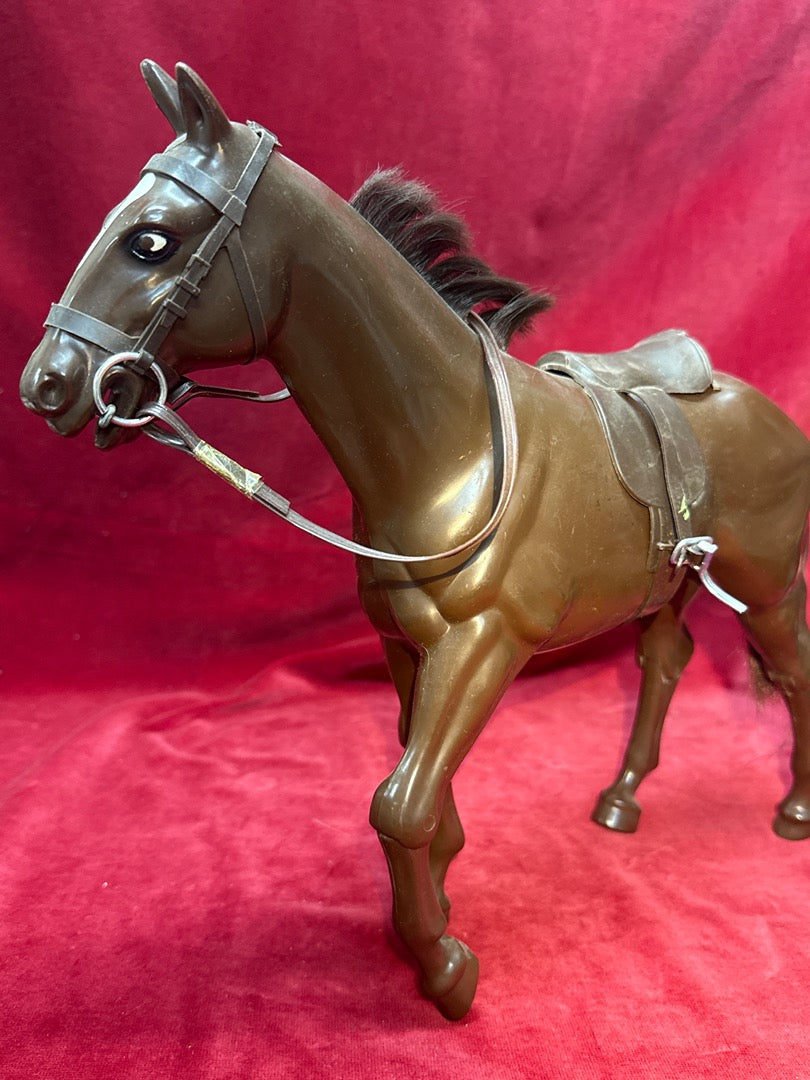 Figurine cheval Mustang Action Joe jouet marron avec selle