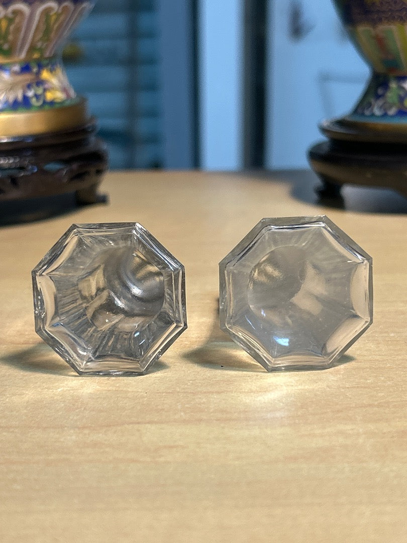 Salières – Vintage – Art de la table – Verre et métal