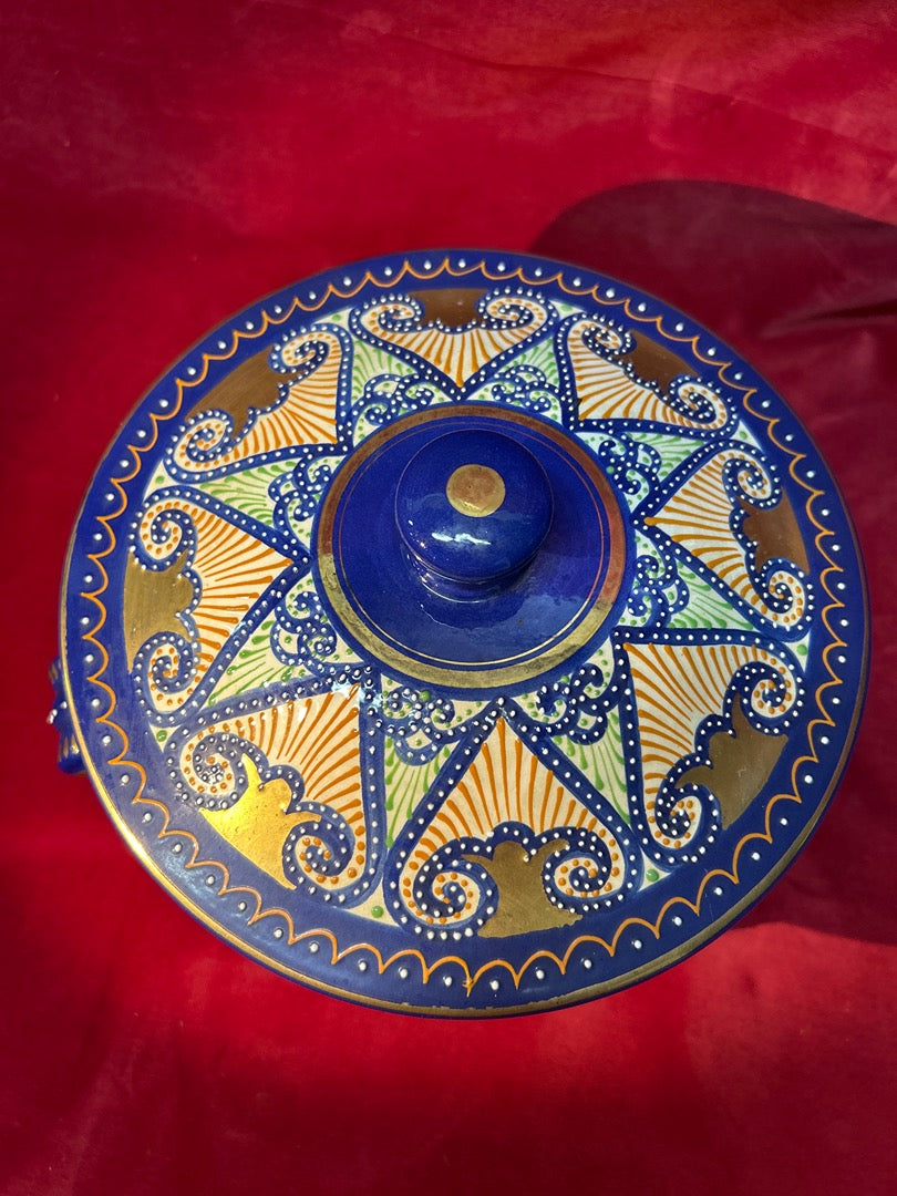 Soupière ancienne céramique Hb Quimper France bleu
