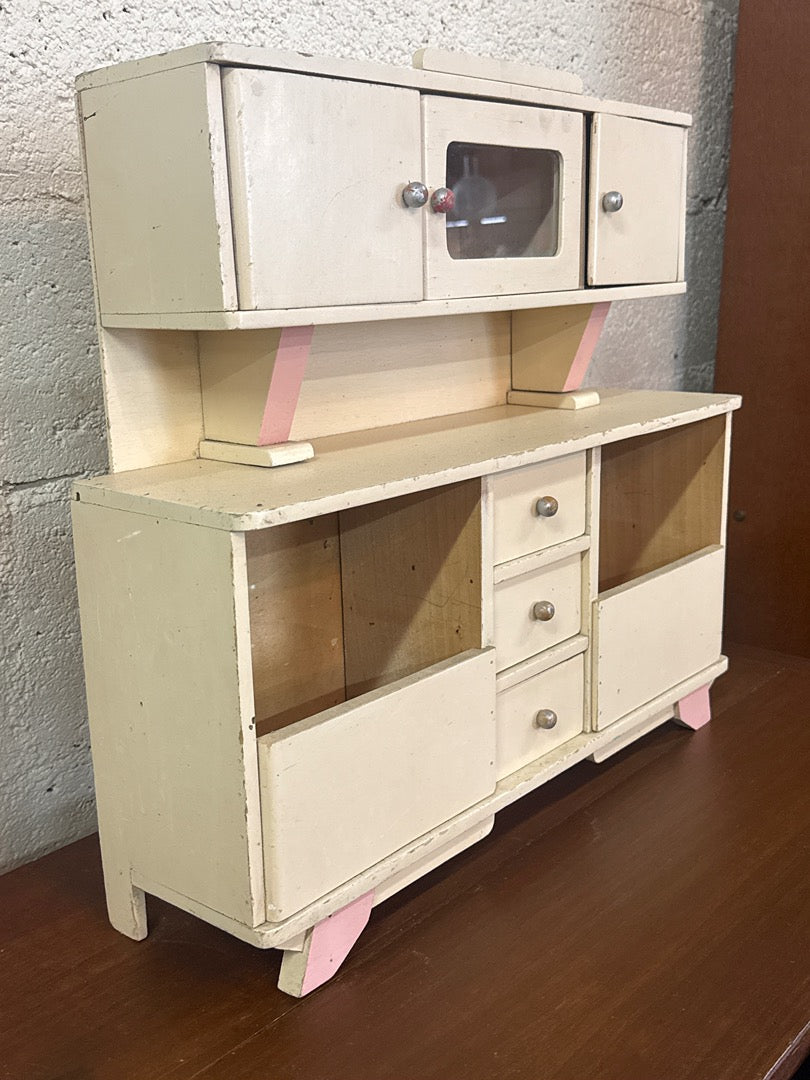 Dînette cuisine en bois vintage – Meuble jouet ancien