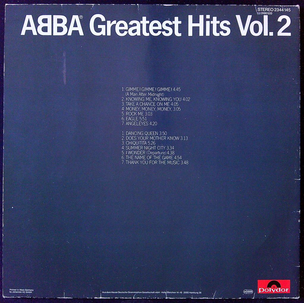 vinyle 33t Abba Greatest Hits Vol. 2 Pop Polydor