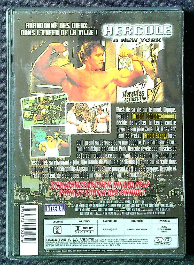 Dvd Hercule à New York – Schwarzenegger – Vidéo – Film culte