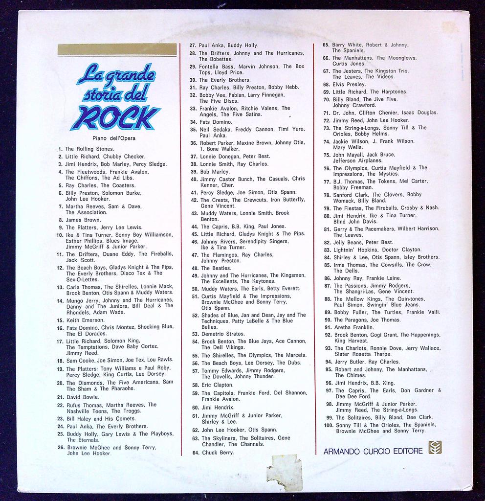Vinyle La Grande Storia Del Rock Vol 14 Armando Curcio