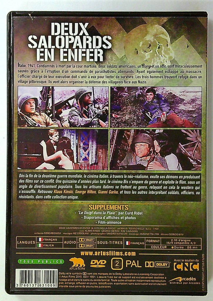 Dvd Deux Salopards en Enfer Artus Films Klaus Kinski