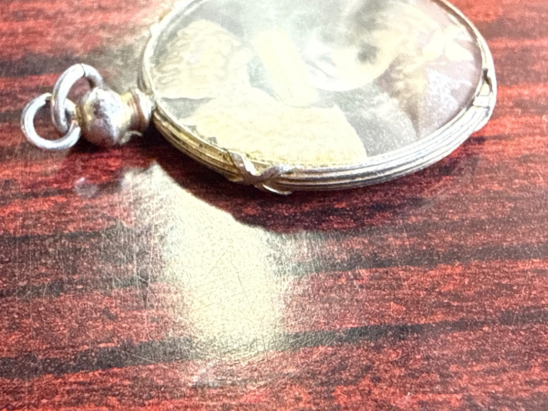 Médaillon – Pendentif – Vintage double face argent