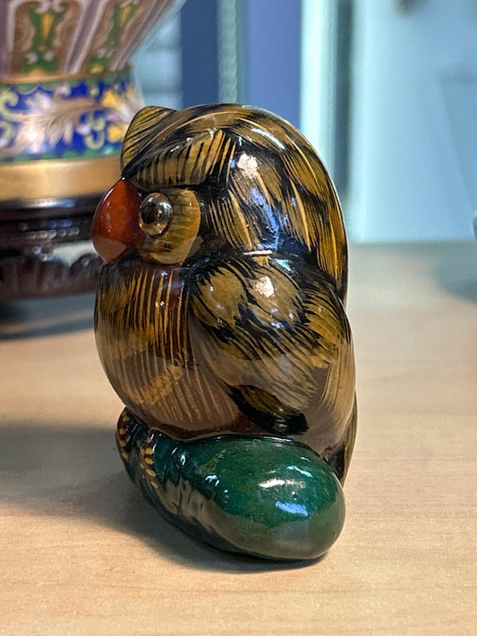 Figurine Hibou / Chouette vintage en céramique
