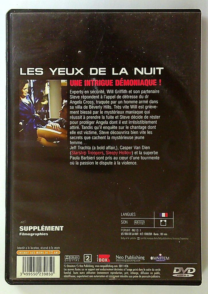 Dvd Les Yeux de la Nuit thriller-suspense