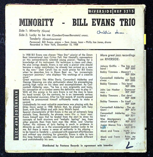 Vinyle Ep – Bill Evans Trio – Musique – Jazz rare
