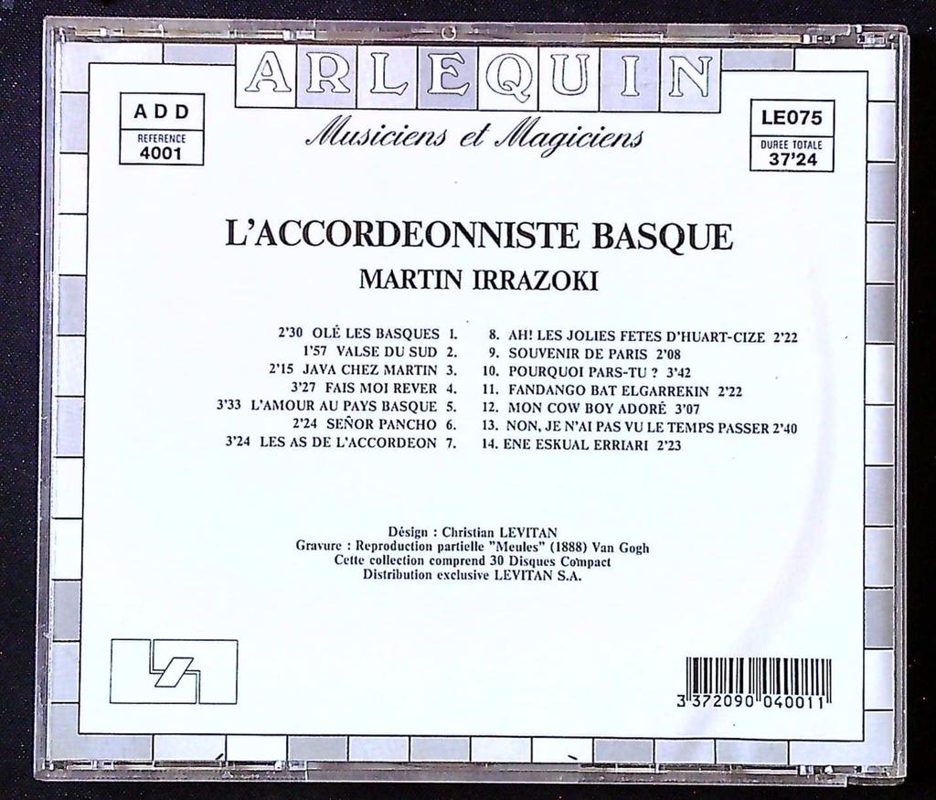 Cd – Martin Irrazoki L'accordéoniste Basque – Musique