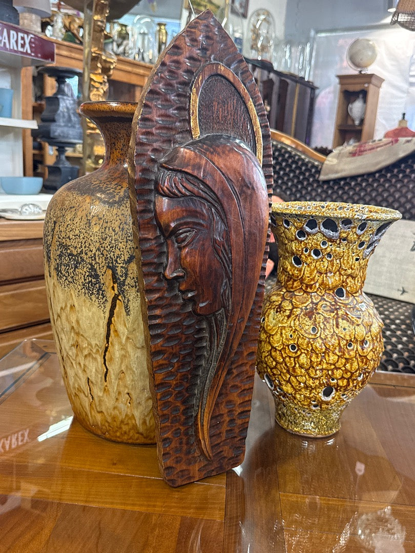 Plaque Vierge Marie – Artisanat – Décoration – Bois sculpté