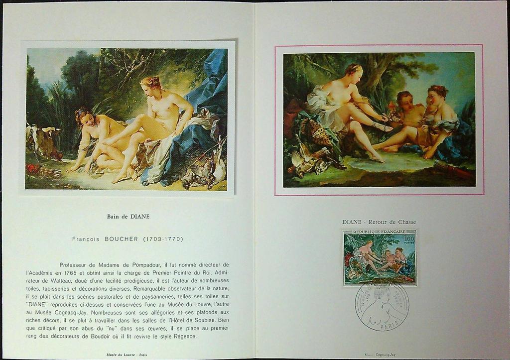 François Boucher Enveloppe Dépliant Timbre 1er jour Encart Fdc Yvert et Tellier