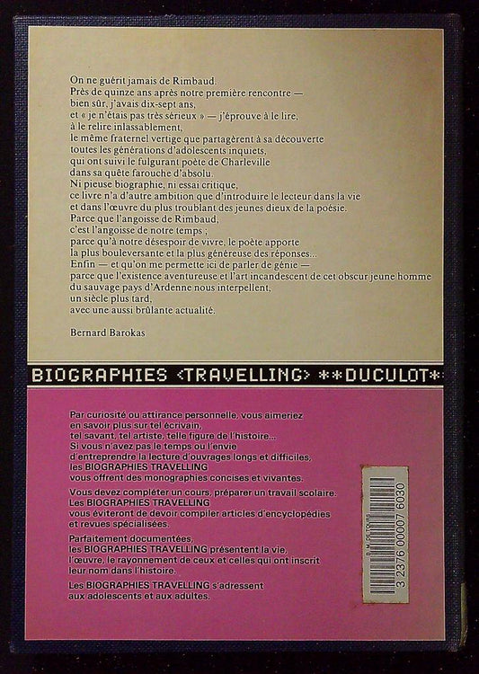 Livre – Rimbaud Bernard Barokas – Biographie – Duculot 1980