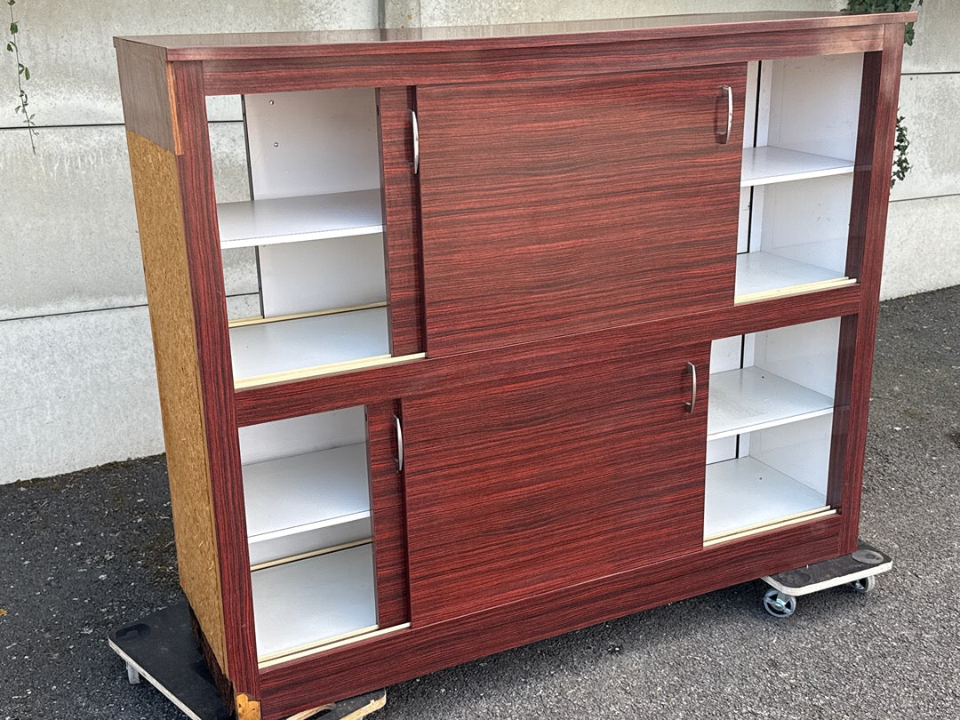 Meuble de rangement – Vintage – Organiseur – Portes coulissantes bois