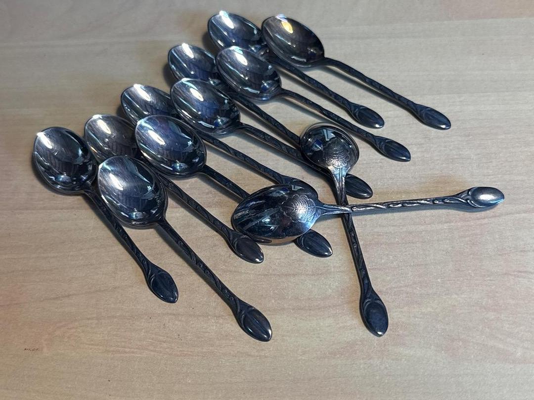 Cuillères à café – Vintage – Couverts – Lot de 12 métal argenté Vermeilor Dixi