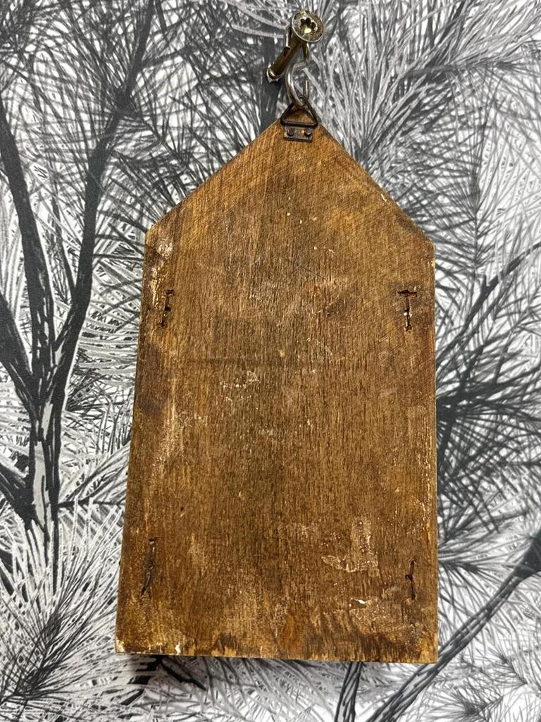 Reliquaire Panneau d'art triptyque de voyage en bois florentin scènes chrétiennes sanctuaire