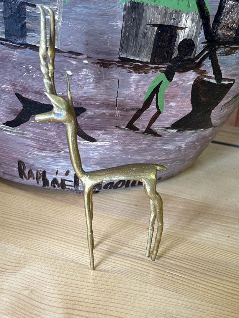 Statuettes antilopes – Laiton – Ornements – Vintage