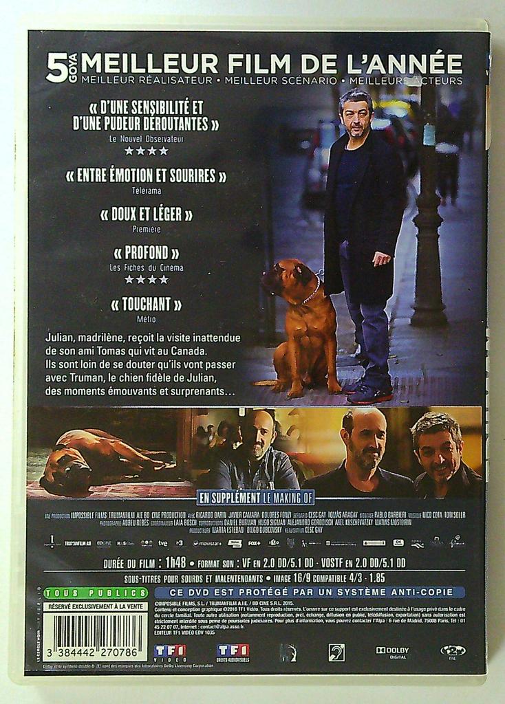 Dvd film Truman Ricardo Darín Javier Cámara tf1 Vidéo