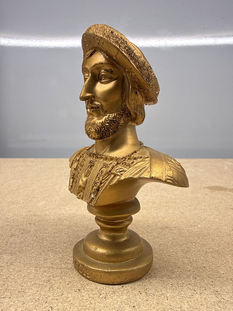 Buste – François Ier – Ornements – Statue dorée vintage