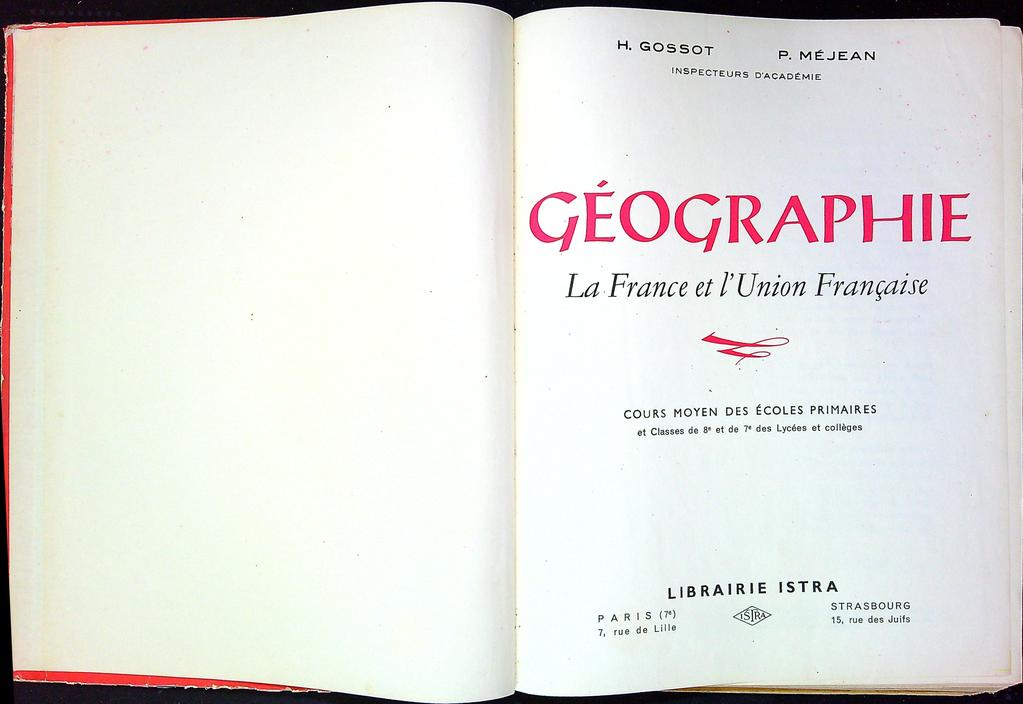 Livre ancien – Librairie Istra – Géographie – Scolaire 1955