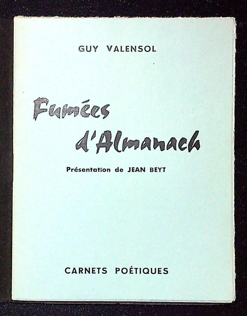 Livre – Guy Valensol – Poésie – Édition originale 1963