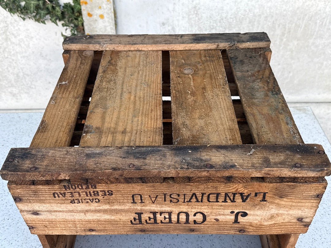 Casier à bouteilles – J. Cueff – Boîte – Bois vintage