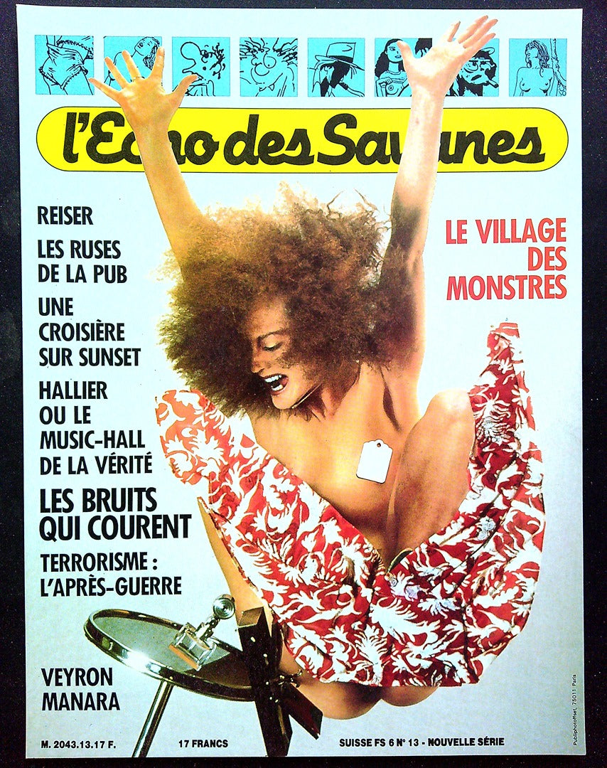 Affiche de Kiosque Plv Promo magazine L'écho des Savanes n°13 Jaune Manara Reiser