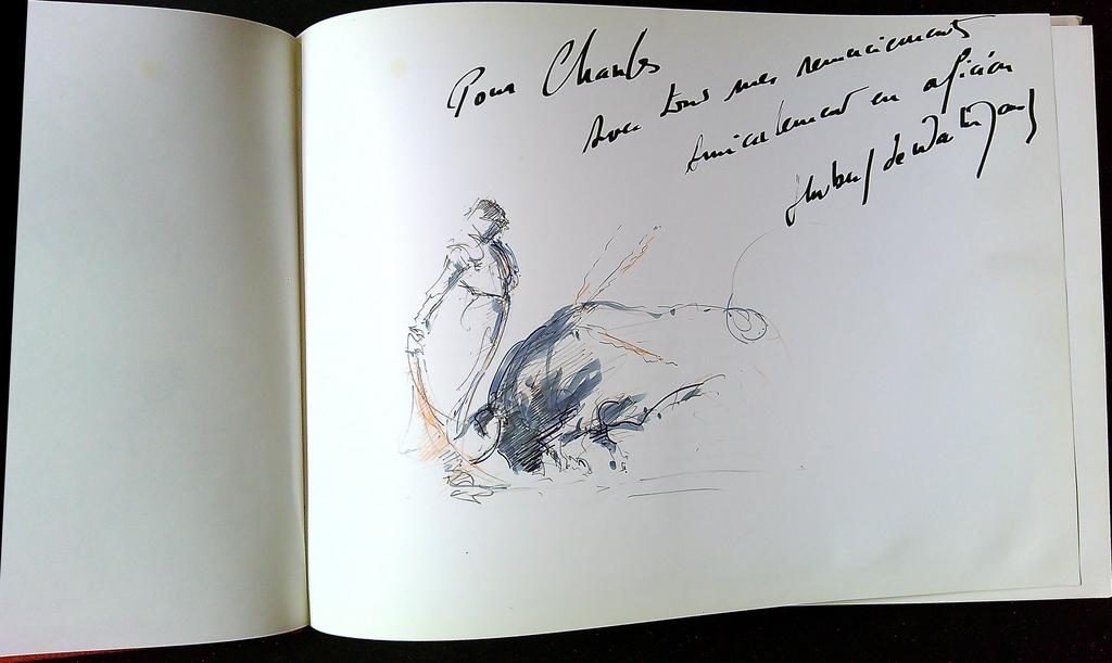 Livre d'art Dessins de Corrida Hubert de Watrigant dédicacé