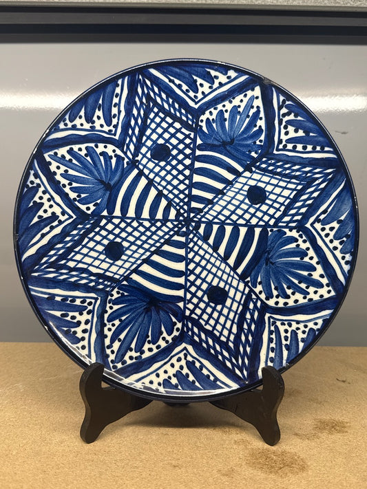 Assiette en céramique – Gorelli – Vaisselle – Peint main bleu blanc