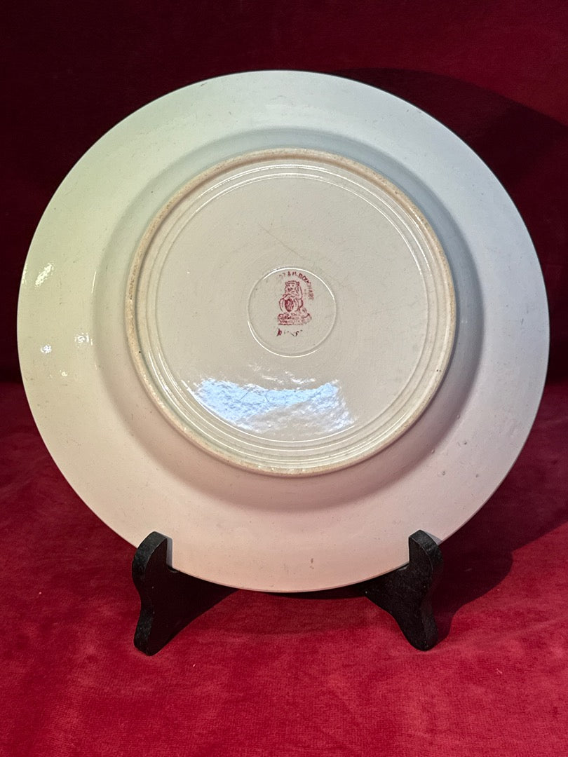 Assiette creuse ancienne Boch Frères motif paysager