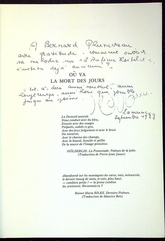 Livre signé – J. Rouffanche – Collection – Poésie dédicacée