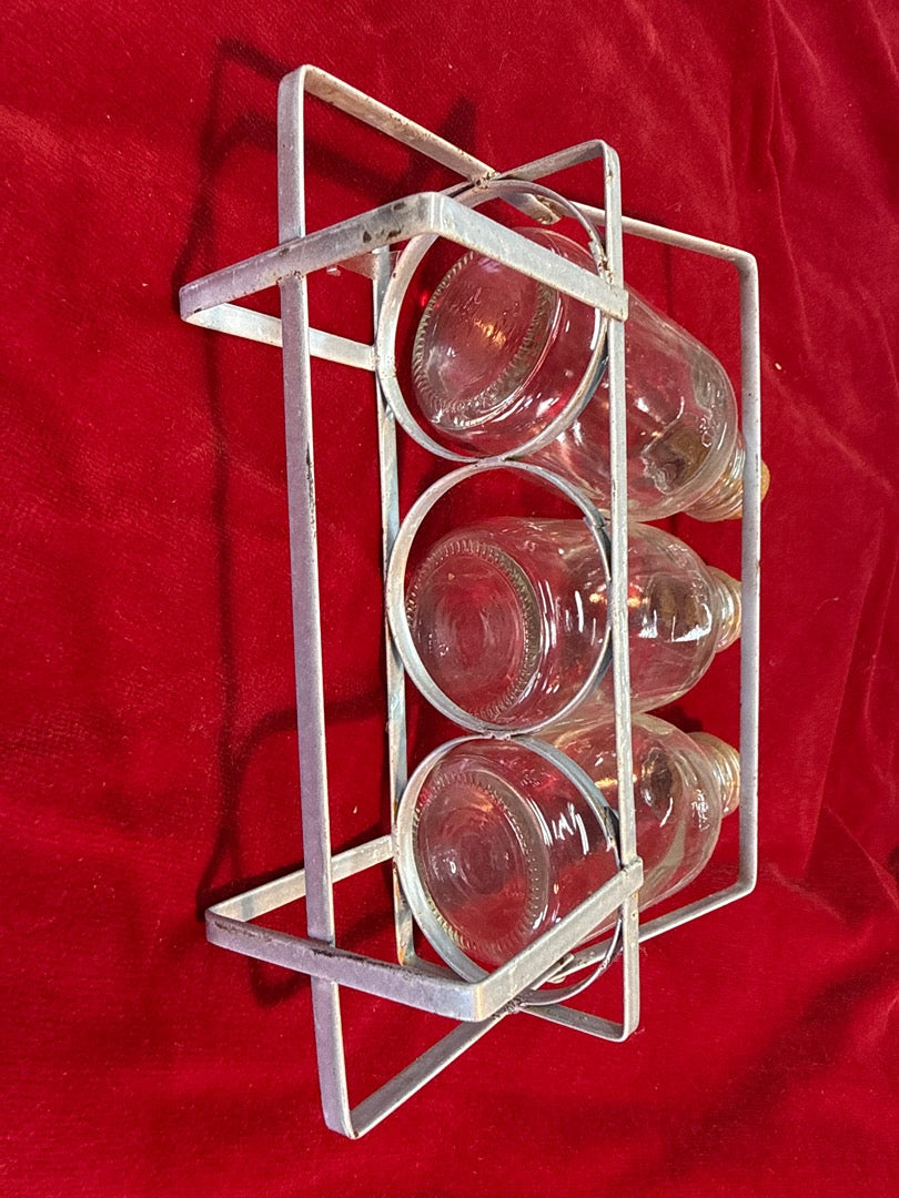 Porte-bouteilles – Vintage – 3 flacons en verre