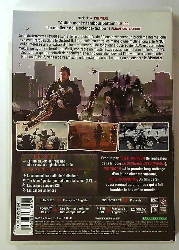 Dvd District 9 Édition Prestige Metropolitan Film