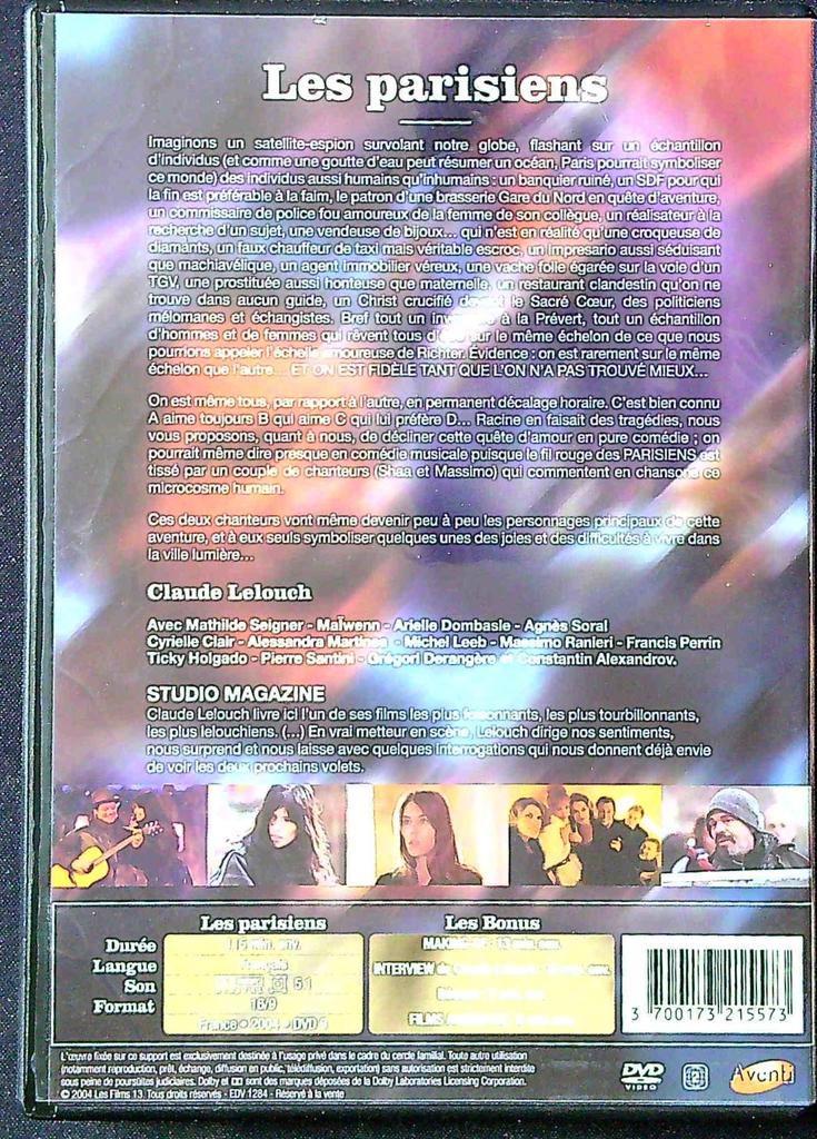 Dvd – Les Parisiens Lelouch – Divertissement – Drame français