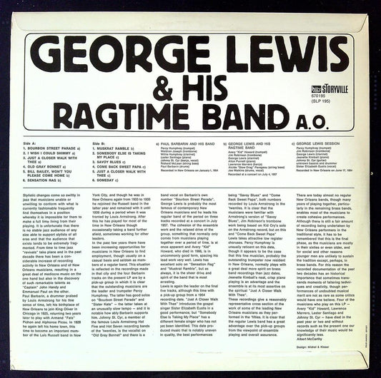 Vinyle George Lewis & His Ragtime Band A.o. Storyville Blanc
