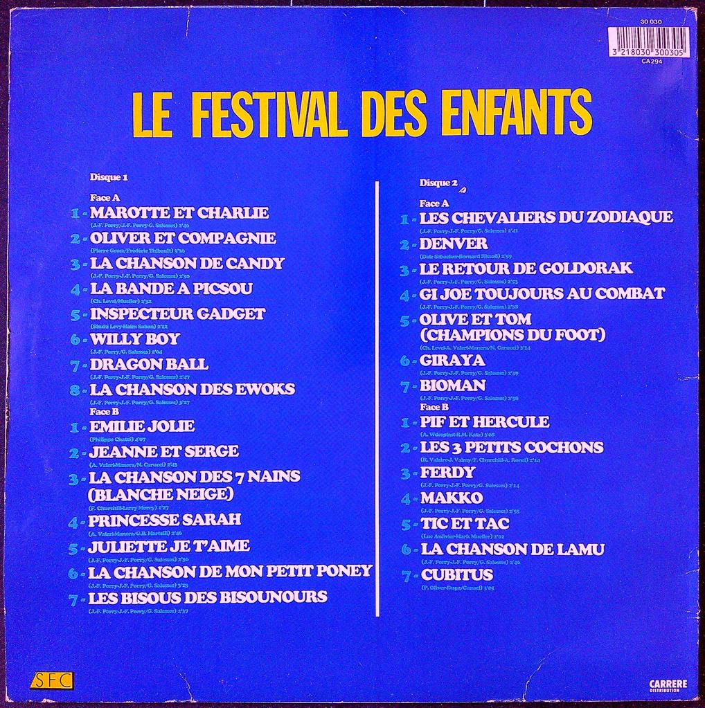 Vinyle double Le Festival Des Enfants Sfc 1989
