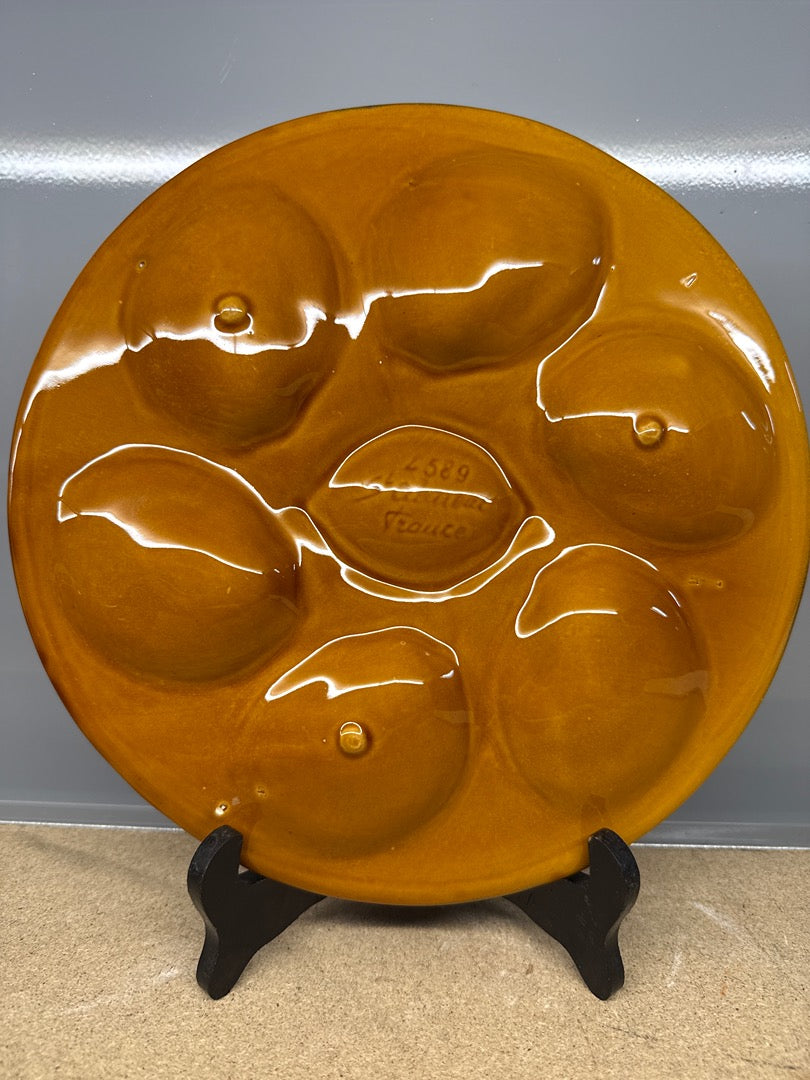 Assiettes à Huîtres – Saint Clément – Arts de la Table – En Céramique Marron Vintage