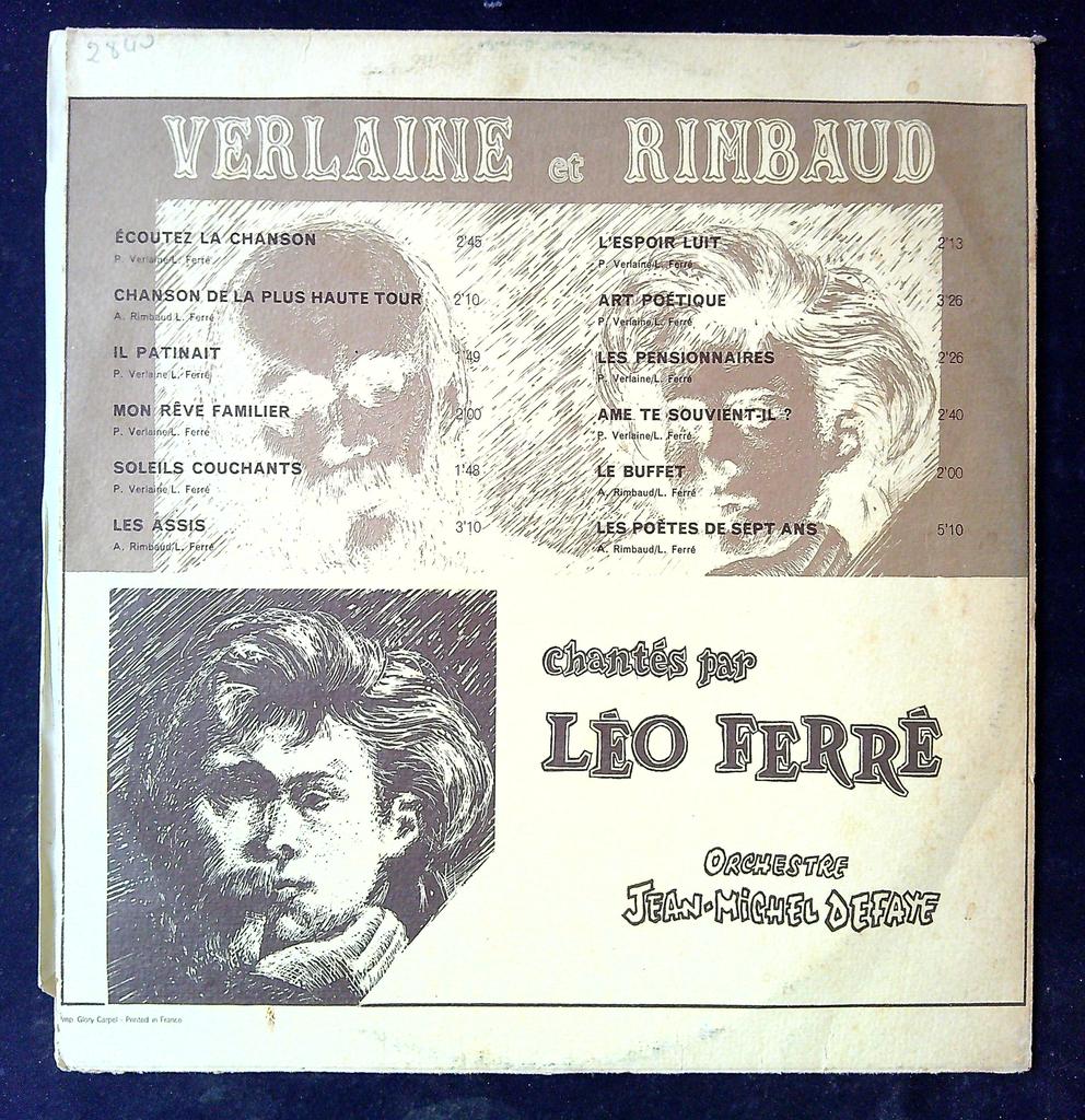 Vinyle Léo Ferré - Verlaine et Rimbaud Volume 1 - Barclay