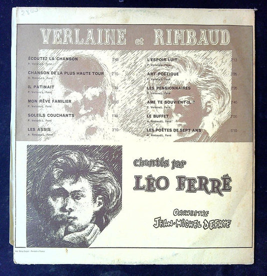 Vinyle Léo Ferré - Verlaine et Rimbaud Volume 1 - Barclay