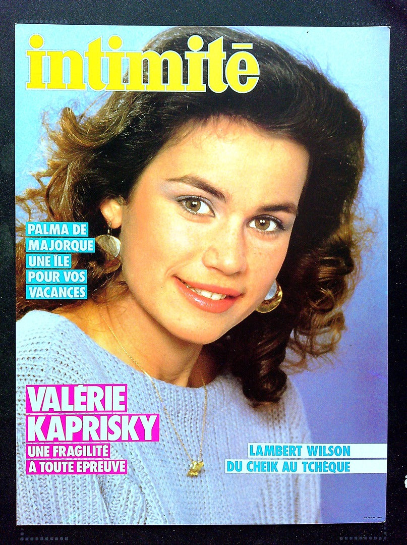 Affiche de Kiosque Plv Promo Magazine vintage Intimité Valérie Kaprisky