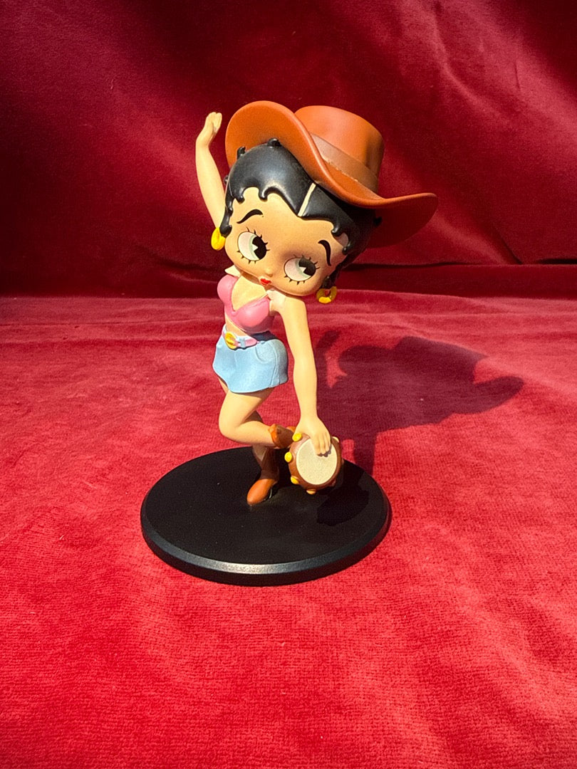 Figurine Betty Boop cow-girl tambourin Fleischer Studios