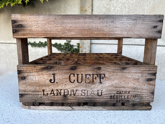 Casier à bouteilles – J. Cueff – Boîte – Bois vintage