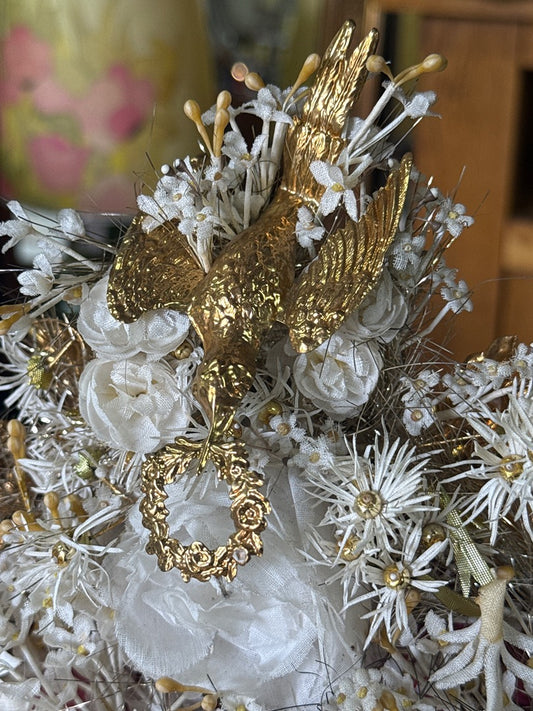 Ornement intérieur de Globe De Mariée – Napoléon Iii – Décoration – Fleurs de cire