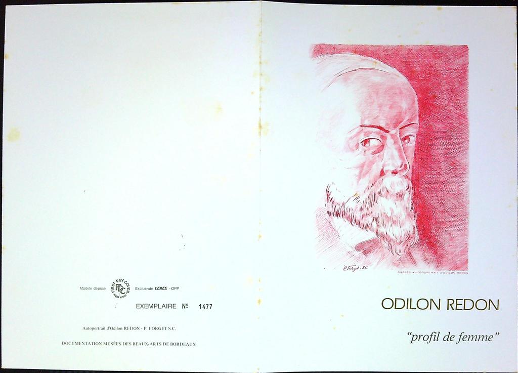 Odilon Redon Enveloppe Dépliant Timbre 1er jour Encart Fdc Yvert et Tellier